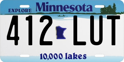 MN license plate 412LUT