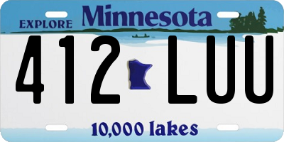MN license plate 412LUU