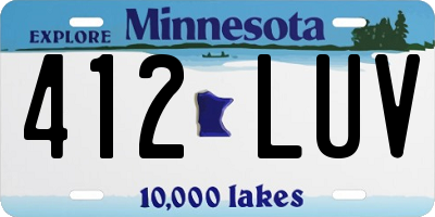 MN license plate 412LUV