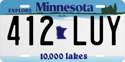 MN license plate 412LUY