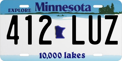 MN license plate 412LUZ