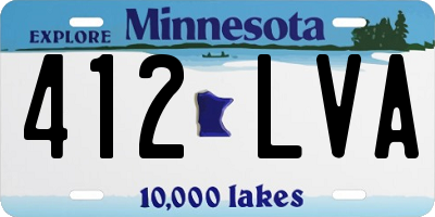 MN license plate 412LVA