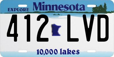 MN license plate 412LVD