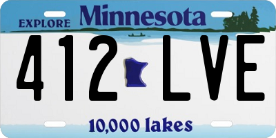 MN license plate 412LVE