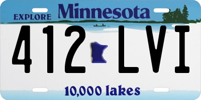MN license plate 412LVI
