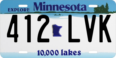 MN license plate 412LVK
