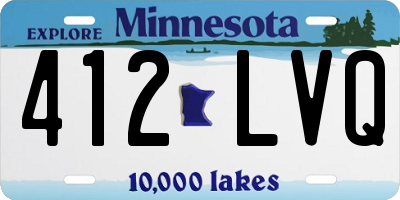 MN license plate 412LVQ