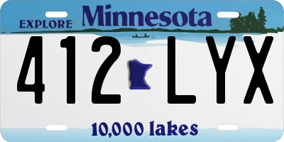 MN license plate 412LYX
