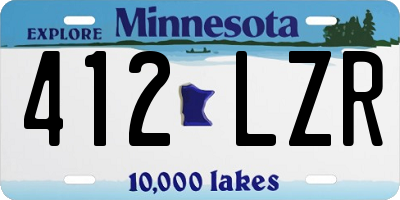 MN license plate 412LZR