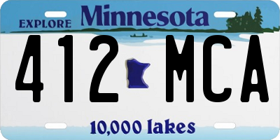 MN license plate 412MCA
