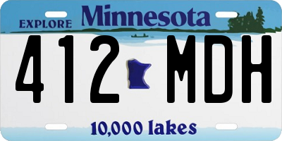 MN license plate 412MDH