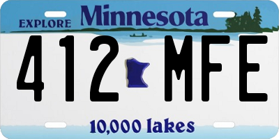 MN license plate 412MFE