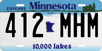 MN license plate 412MHM