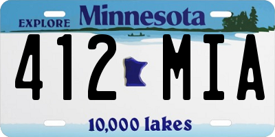 MN license plate 412MIA