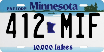 MN license plate 412MIF