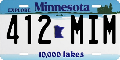 MN license plate 412MIM