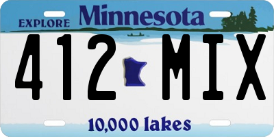 MN license plate 412MIX