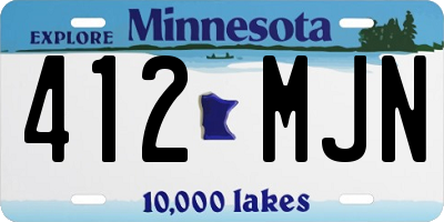 MN license plate 412MJN