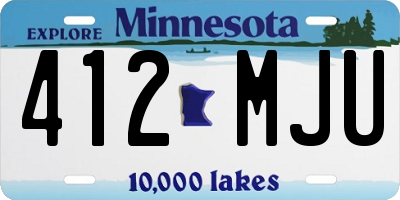MN license plate 412MJU