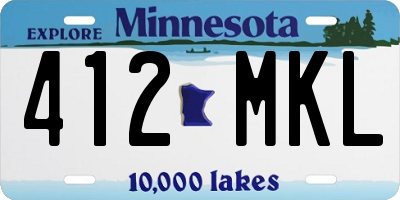 MN license plate 412MKL