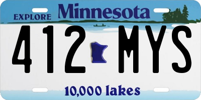 MN license plate 412MYS
