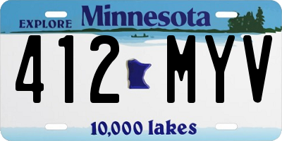 MN license plate 412MYV