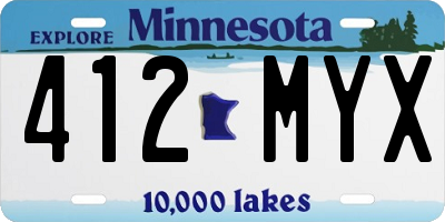 MN license plate 412MYX