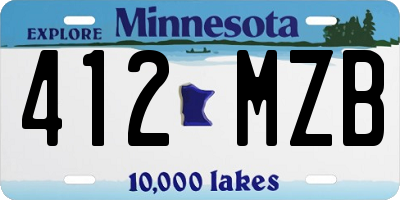 MN license plate 412MZB