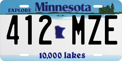 MN license plate 412MZE