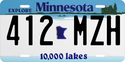 MN license plate 412MZH