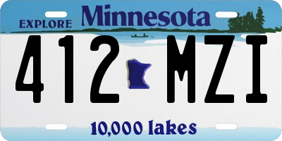 MN license plate 412MZI