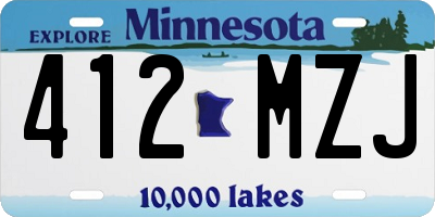 MN license plate 412MZJ
