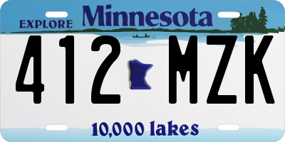 MN license plate 412MZK