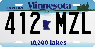 MN license plate 412MZL