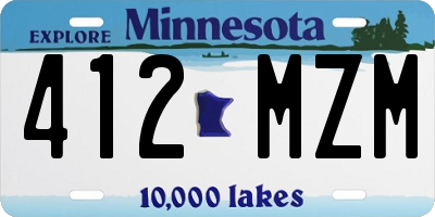MN license plate 412MZM