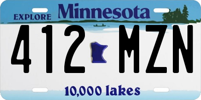 MN license plate 412MZN