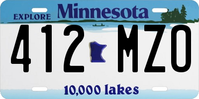 MN license plate 412MZO