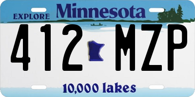 MN license plate 412MZP