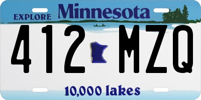 MN license plate 412MZQ