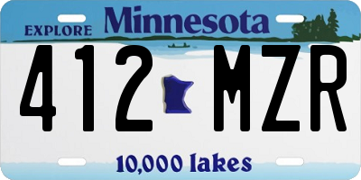 MN license plate 412MZR
