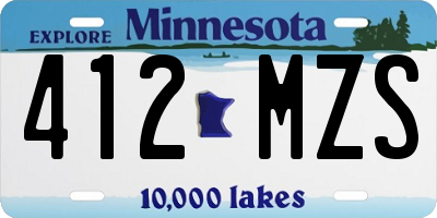 MN license plate 412MZS