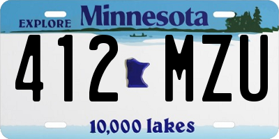 MN license plate 412MZU