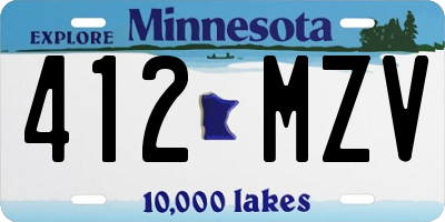MN license plate 412MZV