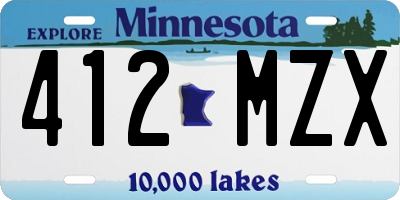 MN license plate 412MZX