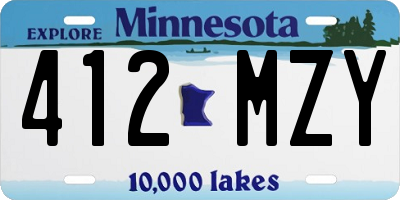 MN license plate 412MZY