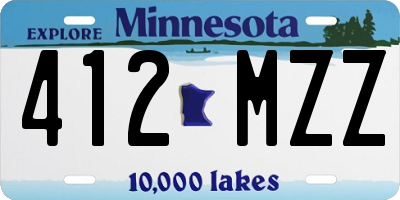 MN license plate 412MZZ
