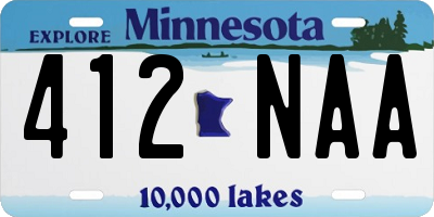 MN license plate 412NAA