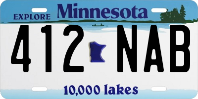 MN license plate 412NAB