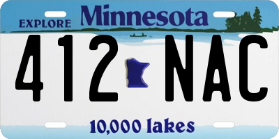 MN license plate 412NAC