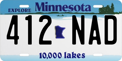 MN license plate 412NAD